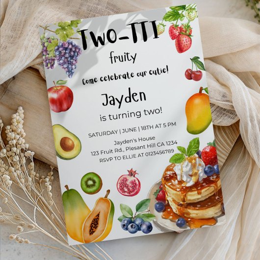 Two -TTI Frutti Boy 2nd Birthday Party Einladung