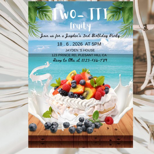 Two-TTI Frutti Boy 2nd Birthday Party Einladung