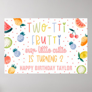 Two-tti Frutti Frucht Zweiter Geburtstag Papier Poster