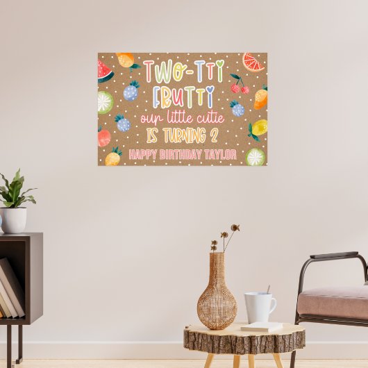 Two-tti Frutti Fruit Zweiter Geburtstag Kraftpapie Poster (Wohnzimmer 3)