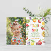 Two-tti frutti Geburtstag Foto Dankeschön Karte (Stehend Vorderseite)