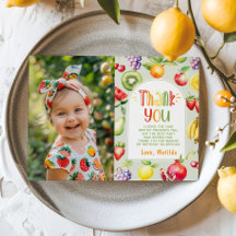 Two-tti frutti Geburtstag Foto Dankeschön Karte