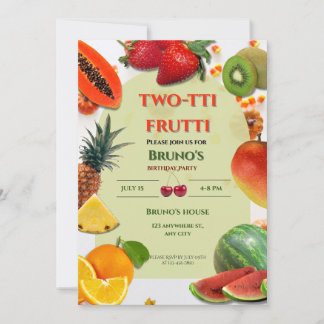 Two-tti Frutti | Geburtstag mit Frucht-Thema Einladung