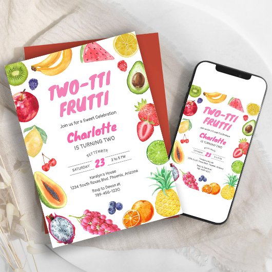 Two-tti Frutti Geburtstagseinladung Einladung