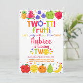 Two-tti frutti Mädchen 2. Geburtstag Einladung. Einladung (Stehend Vorderseite)