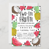 Two-tti Frutti Niedlich Fruit Watercolor 2. Geburt Magneteinladung (Vorderseite)