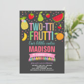 Two-tti Frutti Party Einladung 2. Geburtstag Party (Stehend Vorderseite)