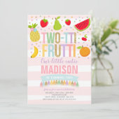 Two-tti Frutti Party Einladung 2. Geburtstag Party (Stehend Vorderseite)