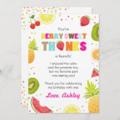 Two-tti Frutti Party Fruit Geburtstag Danke Karte (Vorne/Hinten)