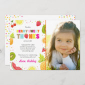 Two-tti Frutti Party Fruit Geburtstag Danke Karte (Vorne/Hinten)