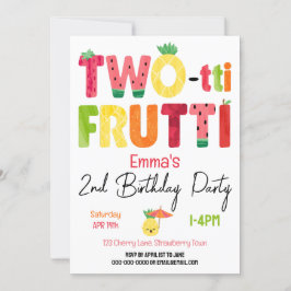 TWO-tti Frutti Süssen 2. Geburtstag Tropisches Obs Einladung