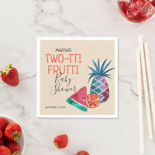 Two-tti Frutti Twins Baby Shower Serviette (Beispiel)