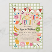 Two-tti Frutti Twotti Fruit Tropical 2nd Birthday  Einladung (Vorne/Hinten)