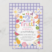 Two-tti Frutti Twotti Fruit Tropical 2nd Birthday Einladung (Vorne/Hinten)