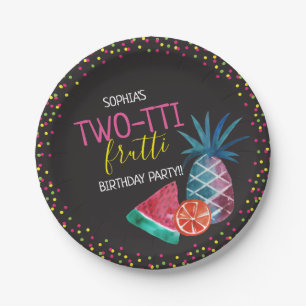 Two-tti Frutti Watercolor-2. Geburtstags-Party Pappteller
