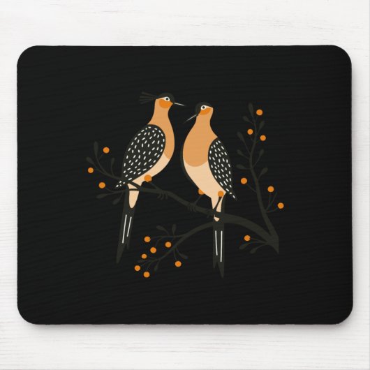 Two Turtle Doves Cut Out Stencil Retro Style 7 Bab Mousepad (Vorne)
