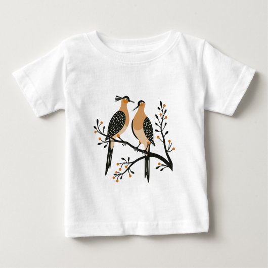 Two Turtle Doves Cut-Out Stencil Retro Style 7 Baby T-shirt (Vorderseite)