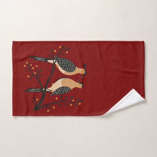 Two Turtle Doves Cut-Out Stencil Retro Style 7 Badhandtuch Set (Handtuch)