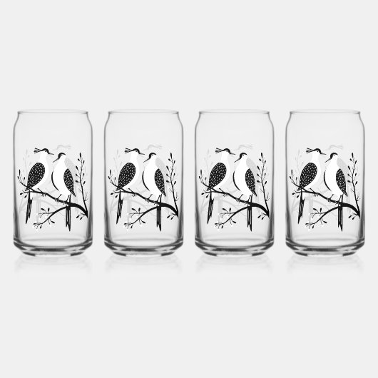 Two Turtle Doves Cut-Out Stencil Retro Style 7 Dosenglas (Hinten)