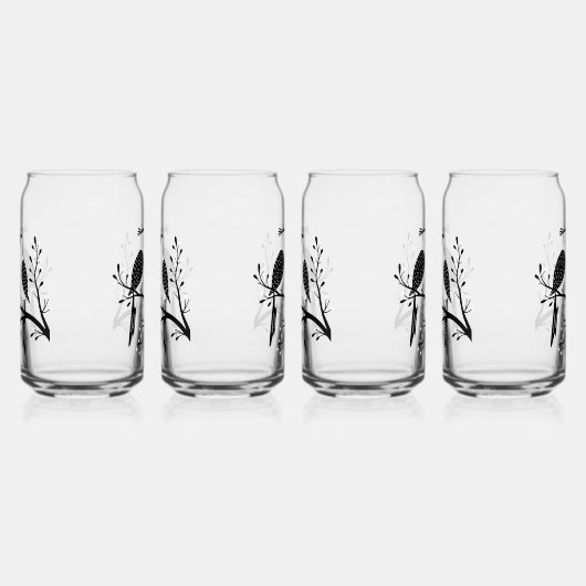 Two Turtle Doves Cut-Out Stencil Retro Style 7 Dosenglas (Rechts)