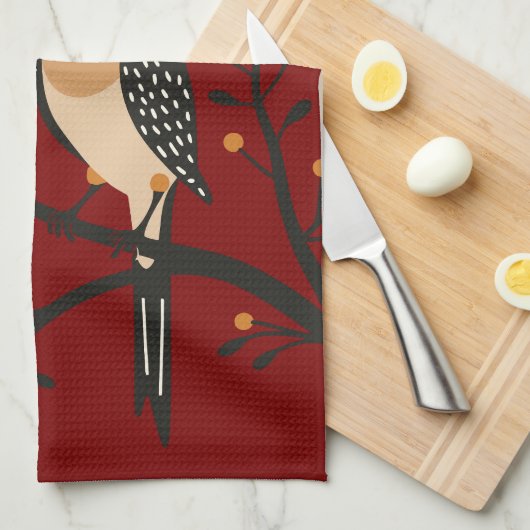 Two Turtle Doves Cut-Out Stencil Retro Style 7 Geschirrtuch (Viertel Falte)