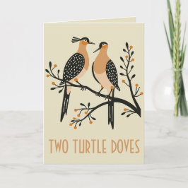 Two Turtle Doves Cut-Out Stencil Retro Style 7 Karte