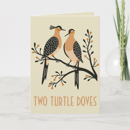 Two Turtle Doves Cut-Out Stencil Retro Style 7 Karte (Vorderseite)