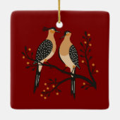Two Turtle Doves Cut-Out Stencil Retro Style 7 Keramikornament (Rückseite)
