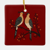 Two Turtle Doves Cut-Out Stencil Retro Style 7 Keramikornament (Vorderseite)