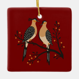 Two Turtle Doves Cut-Out Stencil Retro Style 7 Keramikornament