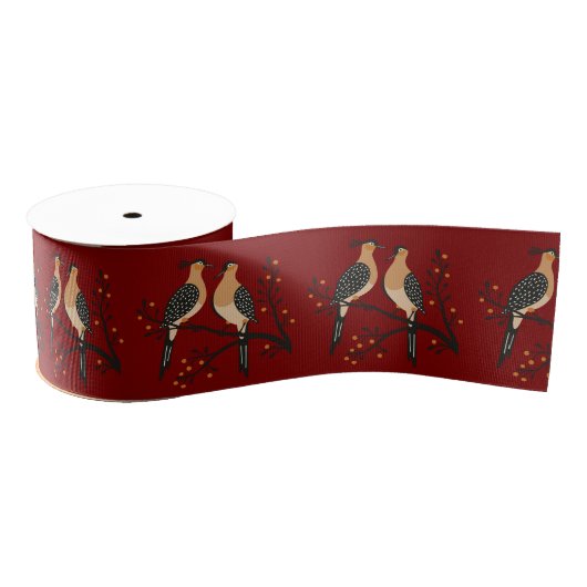 Two Turtle Doves Cut-Out Stencil Retro Style 7 Ripsband (Spule)