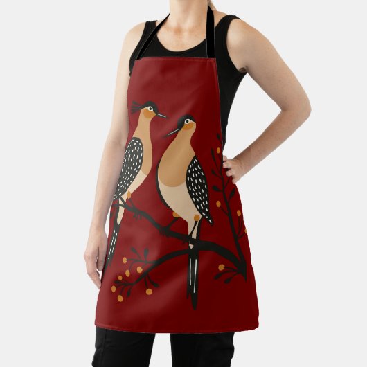 Two Turtle Doves Cut-Out Stencil Retro Style 7 Schürze (InSitu)