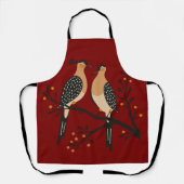 Two Turtle Doves Cut-Out Stencil Retro Style 7 Schürze (Vorderseite)