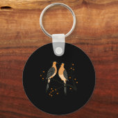 Two Turtle Doves Cut Out Stencil Retro Style 7 T S Schlüsselanhänger (Vorderseite)