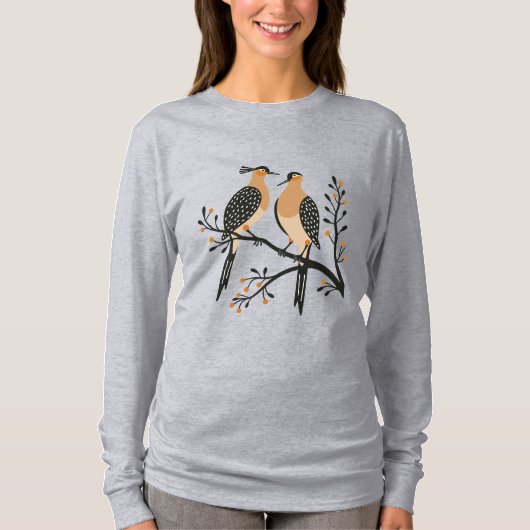 Two Turtle Doves Cut-Out Stencil Retro Style 7 T-Shirt (Vorderseite)