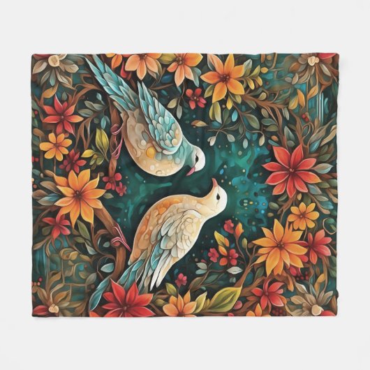Two Turtle Doves Fleecedecke (Vorderseite (Horizontal))
