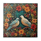 Two Turtle Doves Fliese (Vorderseite)