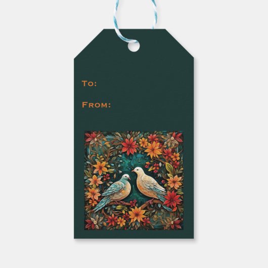 Two Turtle Doves Geschenkanhänger (Rückseite)