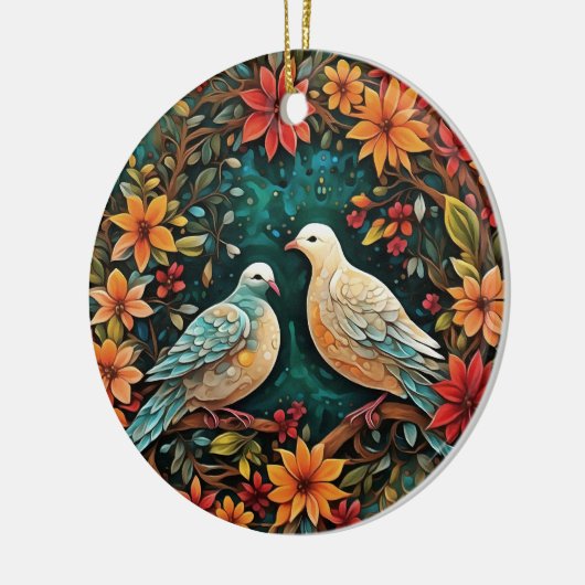 Two Turtle Doves Keramik Ornament (Links)