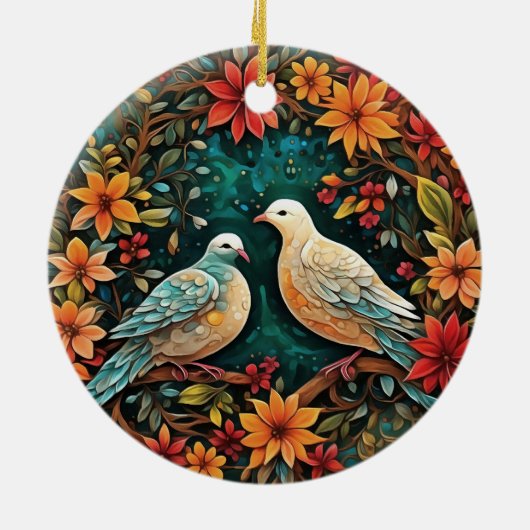 Two Turtle Doves Keramik Ornament (Hinten)