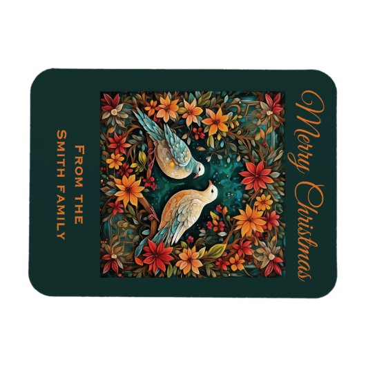 Two Turtle Doves Magnet (Horizontal)