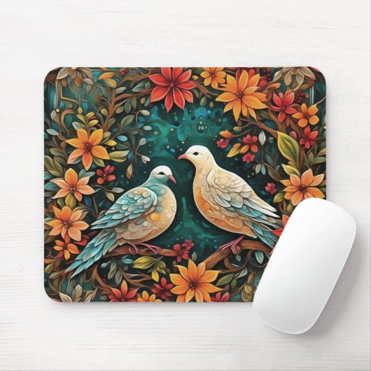 Two Turtle Doves Mousepad (Mit Mouse)