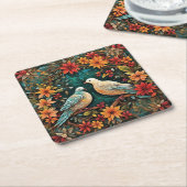 Two Turtle Doves Rechteckiger Pappuntersetzer (angewinkelt)