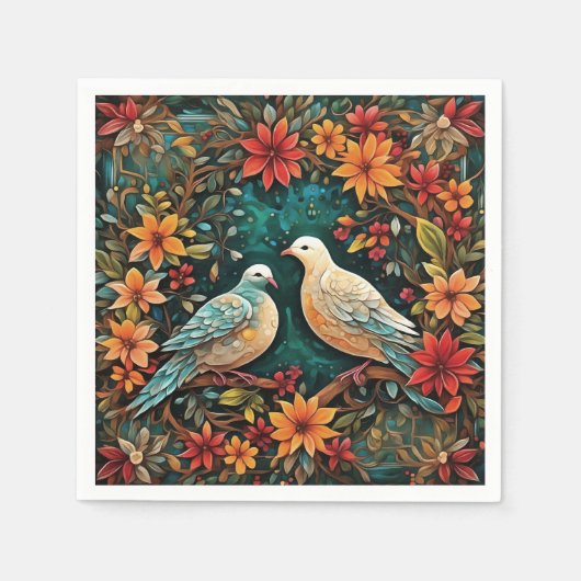 Two Turtle Doves Serviette (Vorderseite)