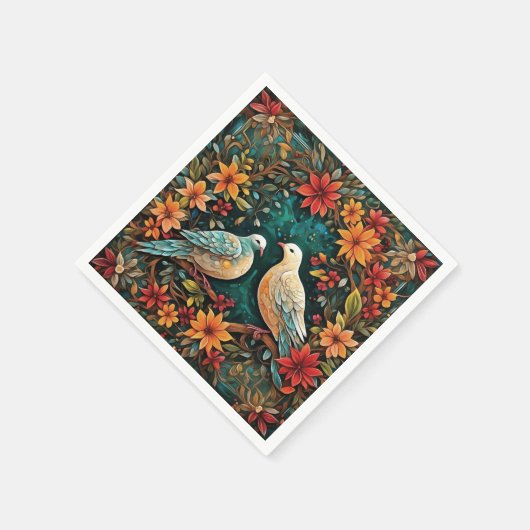 Two Turtle Doves Serviette (Ecke)