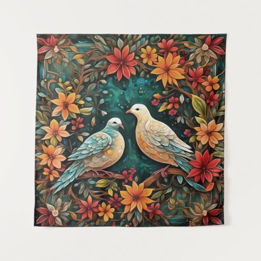 Two Turtle Doves Wandteppich (Vorderseite)