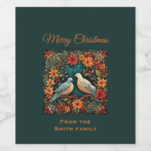 Two Turtle Doves Weinetikett (Einzelnes Label)