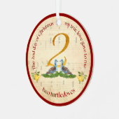 Two Turtledoves 2nd day of Christmas Ornament Aus Metall (Vorderseite links)