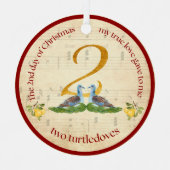 Two Turtledoves 2nd day of Christmas Ornament Aus Metall (Vorderseite)