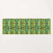 Two views of a green and yellow patterned tile  yogamatte (Rückseite (Horizontal))